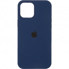 Чехол накладка Original Full Soft Case (MagSafe) для Apple iPhone 12 Pro Max (темно-синий)