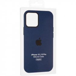 Чехол накладка Original Full Soft Case (MagSafe) для Apple iPhone 12, Apple iPhone 12 Pro (синий)