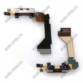Шлейф Apple iPhone 4G с коннектором зарядки, черный (Оригинал China)