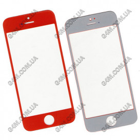 Стекло сенсорного экрана для Apple iPhone 5, 5C, 5S красное