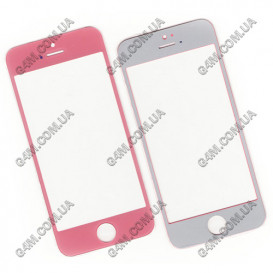 Стекло сенсорного экрана для Apple iPhone 5, 5C, 5S розовое