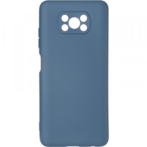 Чехол накладка Full Soft Case для Xiaomi Poco X3, X3 Pro синяя