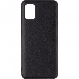 Чехол накладка Leather Case для Samsung A315 (A31) черного цвета