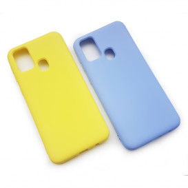 Накладка силиконовая Krazi Lot Full Soft Case 2в1 для Samsung M315 (M31) желтая и фиолетовая