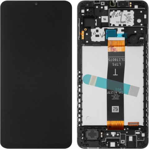 Дисплей Samsung A127/A12 Nacho 2021 с тачскрином и рамкой, черный
