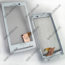 Тачскрин для Sony Ericsson X10 Xperia белый с рамкой (Оригинал China)