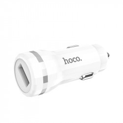 Автомобильное зарядное устройство Hoco Z27 с 1USB портои и кабелем Lightning, (2.4 Ампер) белое