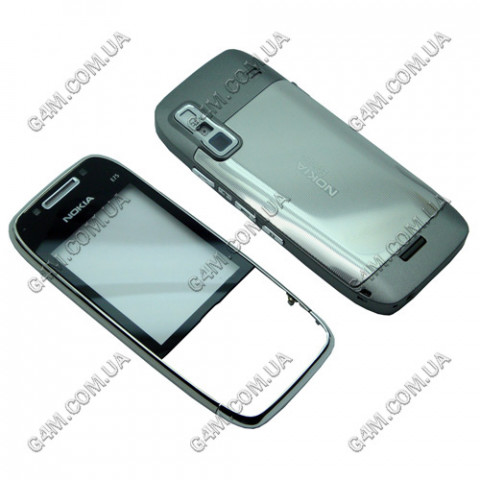 Корпус для Nokia E75 сірий з сріблястим, висока якість