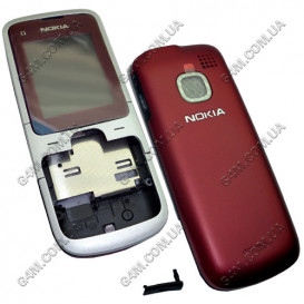Корпус для Nokia C1-01 бордовий, висока якість
