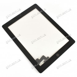 Тачскрин для Apple iPad 2 (A1395, A1396, A1397) с клейкой лентой и кнопкой меню, черный
