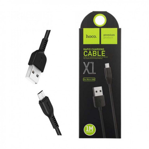 USB дата-кабель Hoco X1 Rapid MicroUSB 1 метр, черный