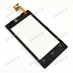 Тачскрин для Nokia Lumia 520, Lumia 525 с рамкой и датчиком приближения (Оригинал China)