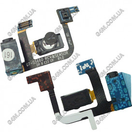 Конектор навушника (роз'єм гарнітури) для Samsung S5660 Galaxy Gio з шлейфом та компонентами