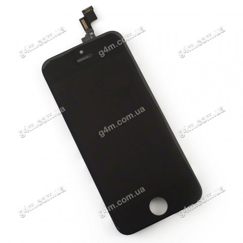 Дисплей Apple iPhone 5S с тачскрином и рамкой, черный, Оригинал