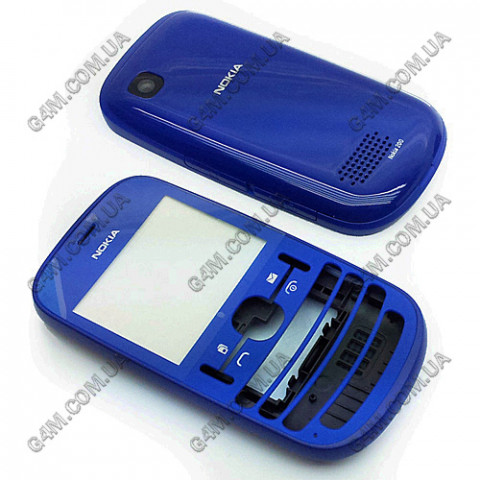 Корпус Nokia Asha 200, Asha 201 фиолетовый (High Copy)