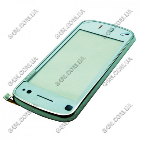 Тачскрин для Nokia N97 белый с рамкой (Оригинал China)