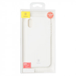 Чехол накладка Baseus Thin Series для iPhone X белая (ZB02)