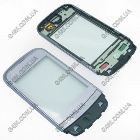 Тачскрин для Nokia C2-02, C2-03, C2-06, C2-07, C2-08 фиолетовый с рамкой (Оригинал)