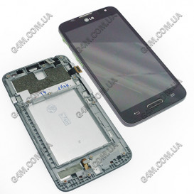 Дисплей LG D320, D321, MS323 Optimus L70 черный с тачскрином и рамкой (Оригинал)