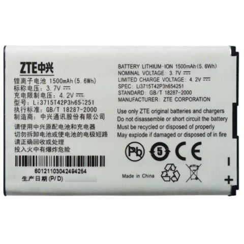 Аккумулятор Li3715T42P3H654251 для ZTE MF65, MF62, MF61, MF60, MF30, AC33, AC30, Z320