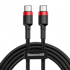 USB дата-кабель Baseus Cafule Type-C/Type-C (CATKLF-H91) красно-черный, 2 метра