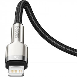 USB дата-кабель Baseus Cafule Metal с Type-C на Lightning PD 20W (CATLJK-A01) черный, 1 метр