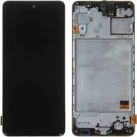 Дисплей Samsung A515 (A51 2020 года) с тачскрином и рамкой, черный (OLED)