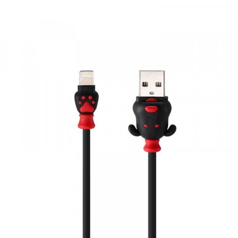 USB дата-кабель Remax Dog Styled RC-106i Lightning для Apple iPhone черный 1м