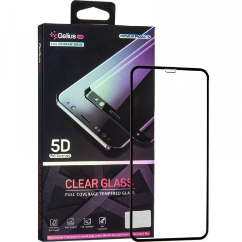 Защитное стекло Gelius Pro Clear Glass для Apple iPhone 11 Pro Max, iPhone XS Max (черное 5D стекло)
