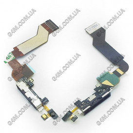 Шлейф Apple iPhone 4S с коннектором зарядки черная (Оригинал China)