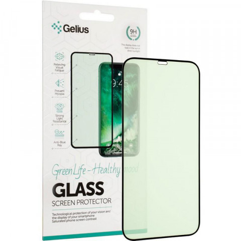Защитное стекло Gelius Green Life для Apple iPhone 12, Apple iPhone 12 Pro (3D стекло черного цвета)