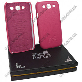Накладка кожанная OMASS для Samsung i9300 Galaxy S3 розовая