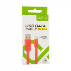 USB дата-кабель Lightning Optima Flat Speed (C-015) черный