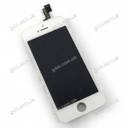 Дисплей Apple iPhone 5S с тачскрином и рамкой, белый (High copy)