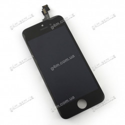 Дисплей для Apple iPhone 5S з тачскрином та рамкою, чорний