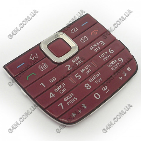 Клавиатура Nokia E75 верхняя, красная, русская (Оригинал) слегка б/у