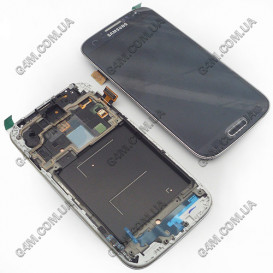 Дисплей Samsung i9500 Galaxy S4 темно-синий с тачскрином и рамкой, снятый с телефона