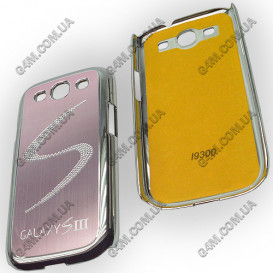 Накладка пластиковая с розовой аллюминиевой вставкой для Samsung i9300 Galaxy S3