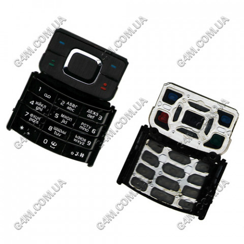 Клавіатура для Nokia 6500 slide чорна, кирилиця, висока якість