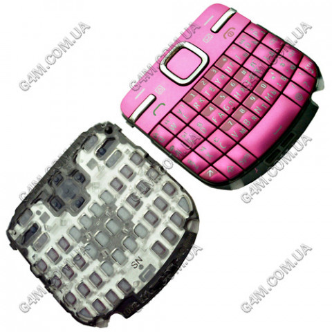 Клавіатура для Nokia C3-00 рожева, кирилиця, висока якість