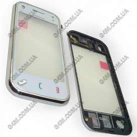 Тачскрин для Nokia N97 mini белый с рамкой