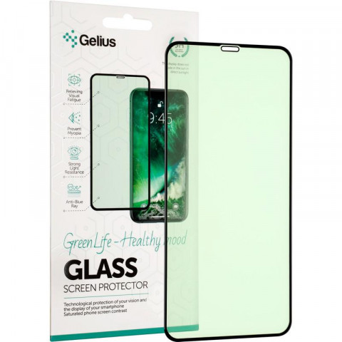 Защитное стекло Gelius Green Life для Apple iPhone 11 Pro Max, XS Max (3D стекло черного цвета)