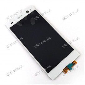 Дисплей Sony D2502 Xperia C3 Dual с тачскрином, белый (Оригинал)