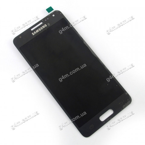Дисплей Samsung G850F Galaxy Alpha с тачскрином, черный, снятый с телефона