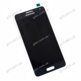 Дисплей Samsung G850F Galaxy Alpha с тачскрином, темно-серый, снятый с телефона