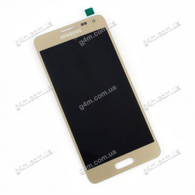 Дисплей Samsung G850F Galaxy Alpha с тачскрином, золотистый, снятый с телефона