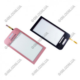 Тачскрин для Samsung S5230 розовый с клейкой лентой (High copy)
