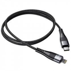 USB дата-кабель Hoco U99 Vortex Magnetic PD с Type-C на Lightning черный, 1.2 метра