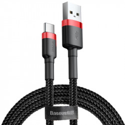 USB дата-кабель Baseus Cafule Type-C (CATKLF-B91) черный с красным, 1 метр