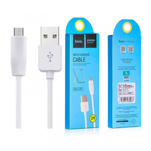 USB дата-кабель Hoco X1 Rapid MicroUSB білий, 1 метр